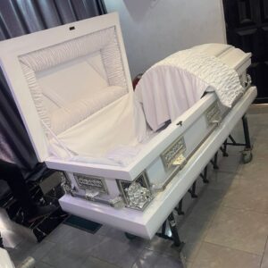 Open White Casket