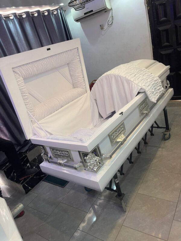 Open White Casket