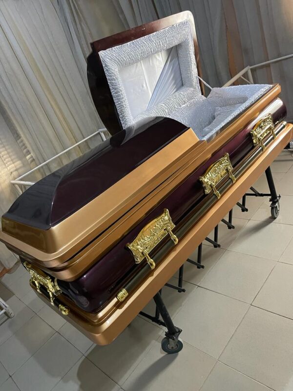 Gold & Brown Majestic Rest Casket - Image 2