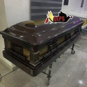 Dark Brown Wooden Casket