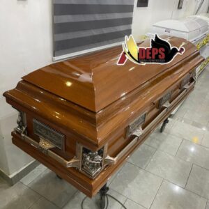 Smooth Brown With Last Supper Design Casket