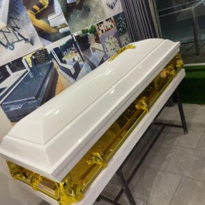 Gold plated white casket