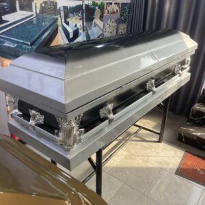 Midnight Silver Steel Casket